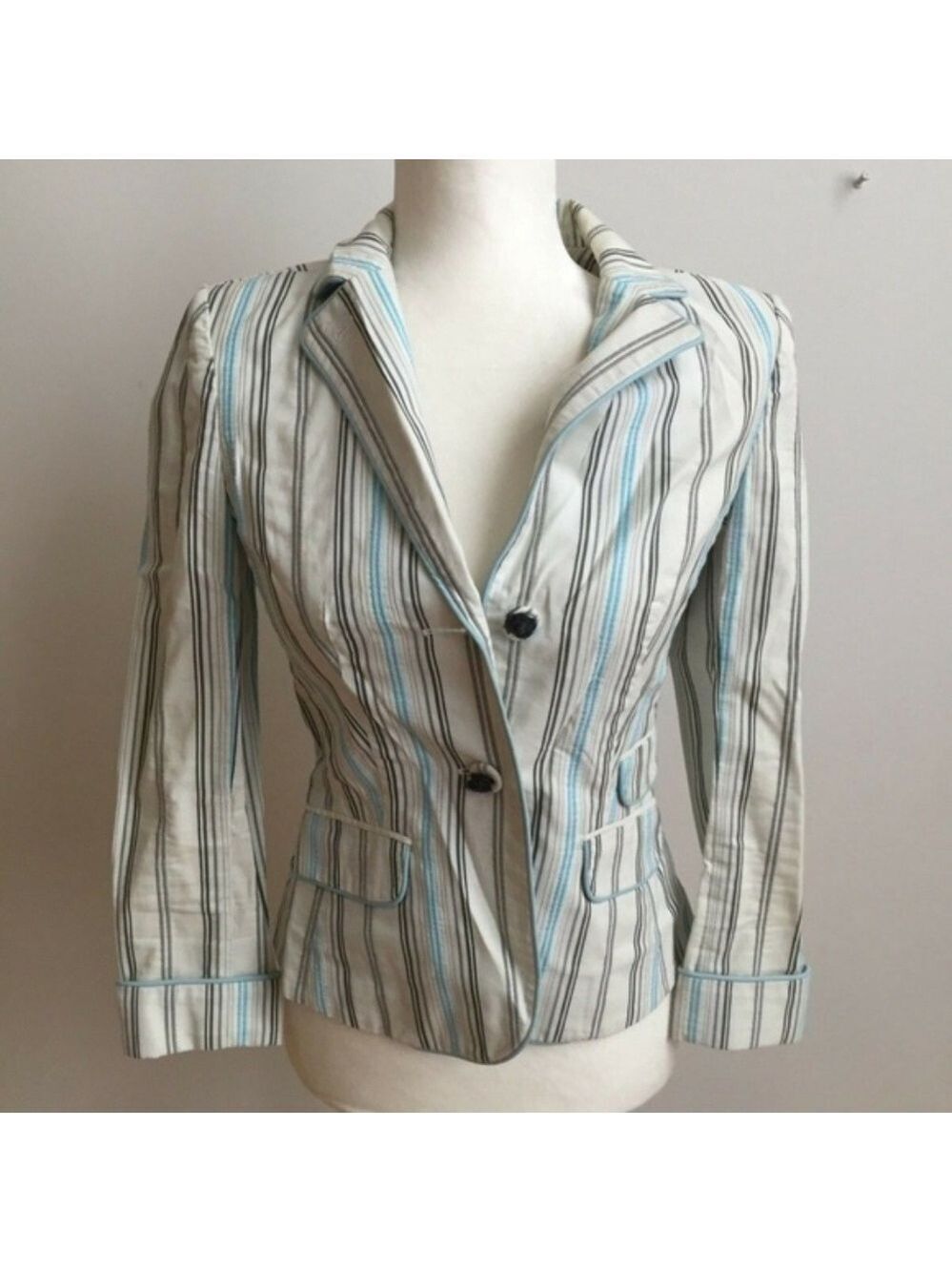 GIVENCHY Striped Nautical Sz 38 US XSmall Blazer